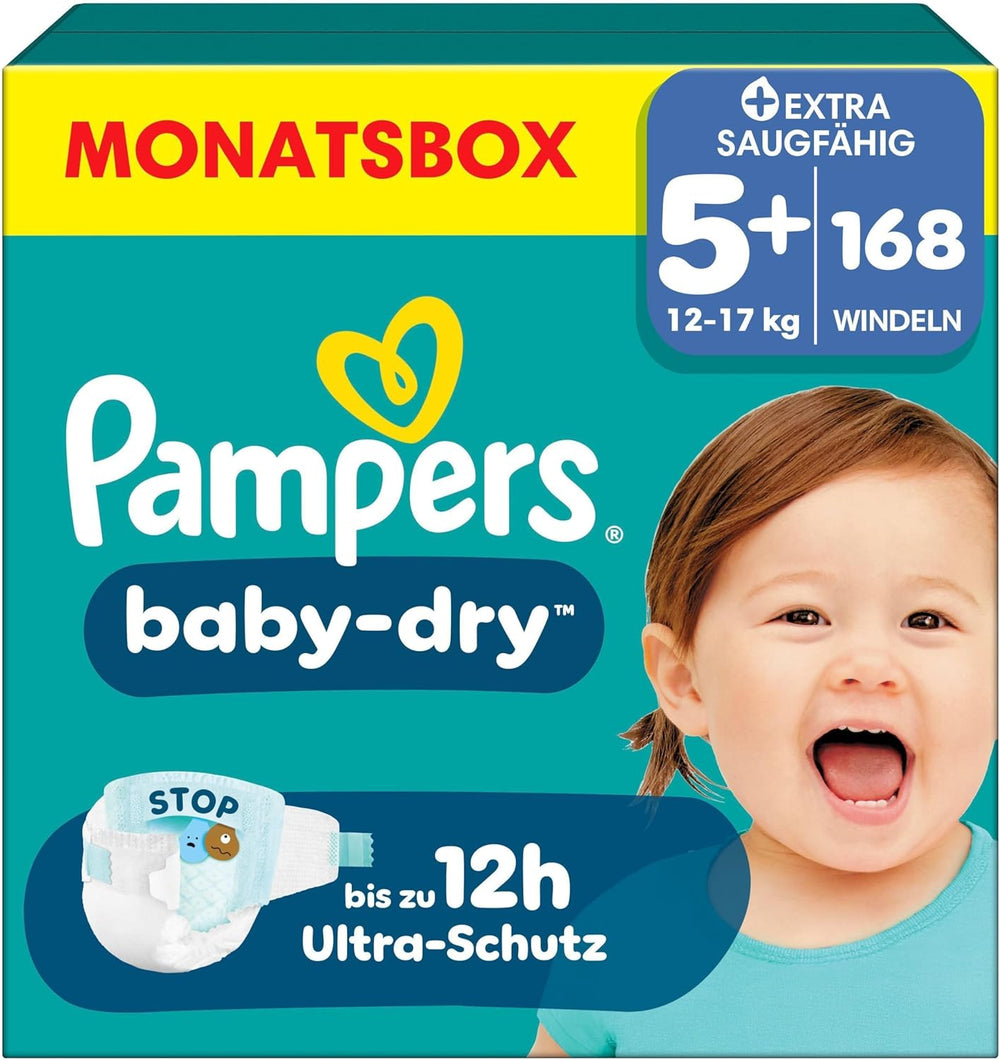 Pannolini Pampers Baby-Dry taglia 5, 174 pannolini, 11 kg - 16 kg, protezione dalle perdite fino al 100% e comfort per tutta la notte