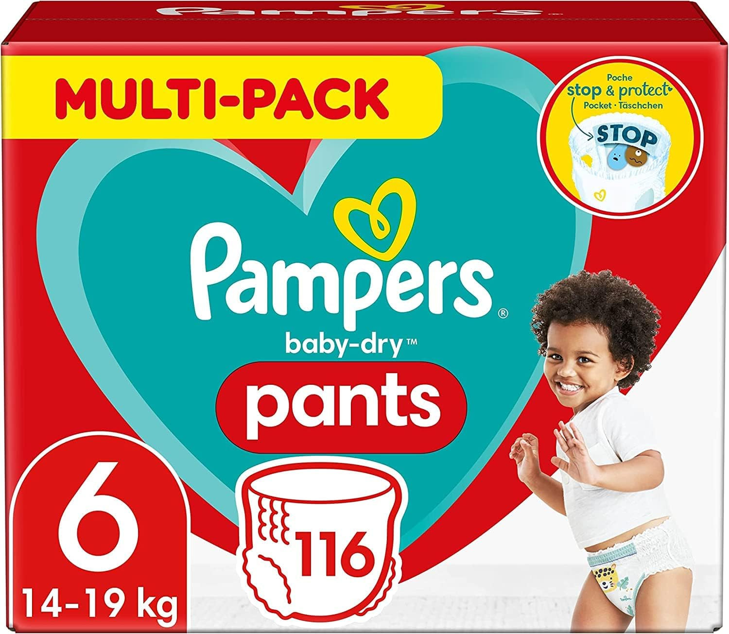 Pantaloni Pampers Baby-Dry Taglia 5, 160 Pezzi, 11kg-17kg, 360° auslaufsichere Fit per il giorno e la notte