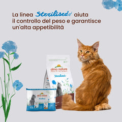 Almo Nature Functional - Sterilizat - Hrană umedă pentru pisici adulte și senior, sterilizate sau mai puțin active - cu cod și pui - Conținut scăzut de grăsimi, hidratantă - 70g (pachet de 6)