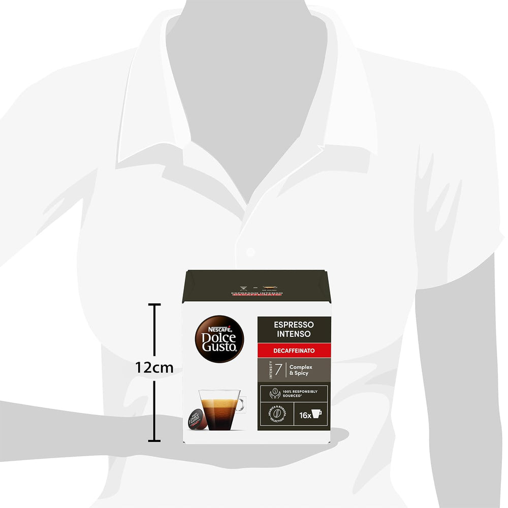 Nescafé Dolce Gusto Cafe Dolce Gusto Espresso Intenso Desc. | Nestle Pack 3 Kisten Mit 18 Kapseln,Die Jeweils 16 Einheit(3er Pack)