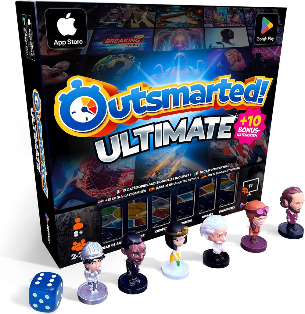 Outsmarted – Jocul de societate cu quiz digital | Copii, adolescenți și adulți | Seară de jocuri de generație următoare pentru familie și prieteni | 2–24 de jucători | Vârste 8+ | Peste 10.000 de întrebări