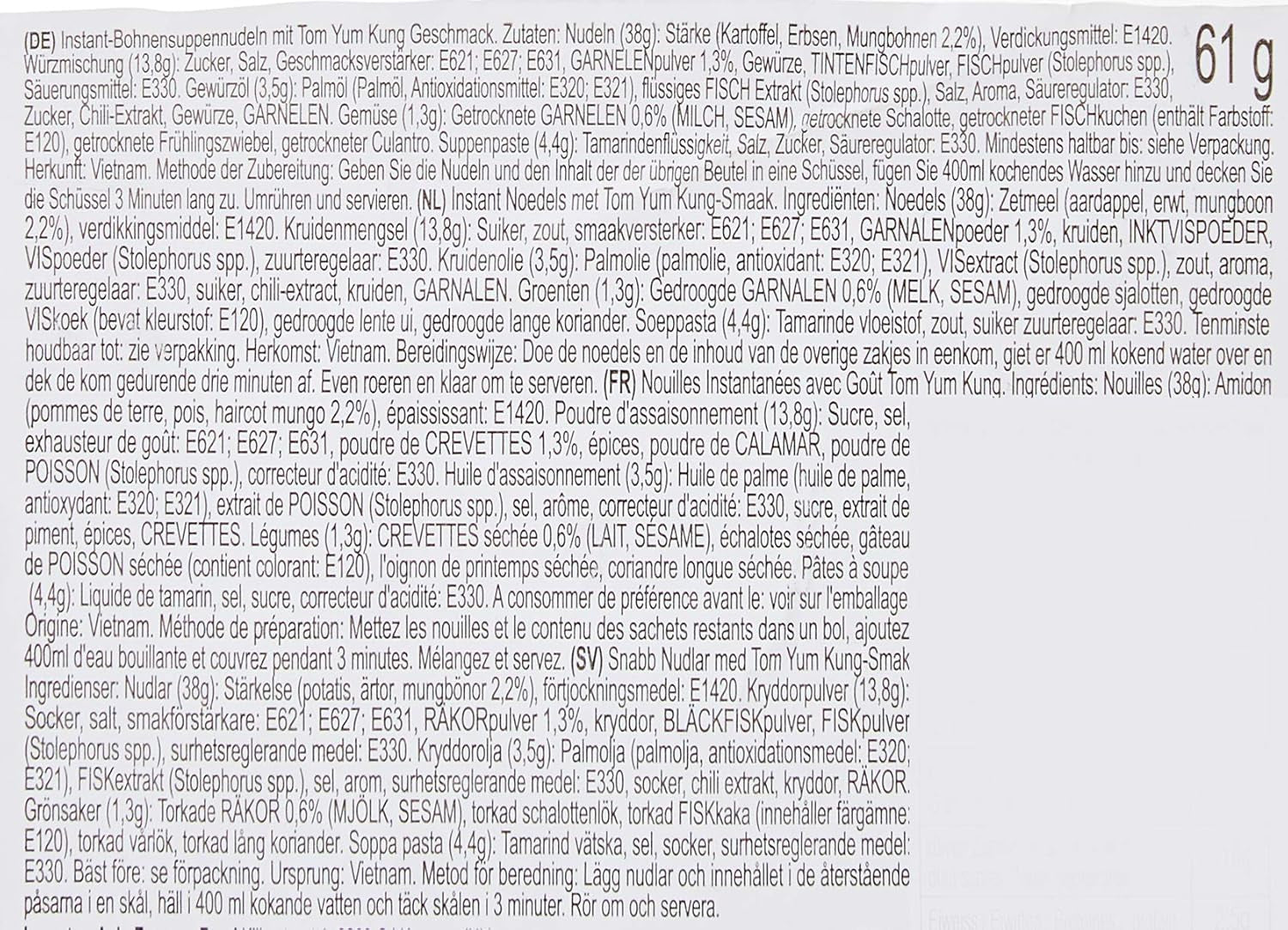 ACECOOK - Noodles istantanei in vetro GD Tom Yum - (1 x 61 gr)