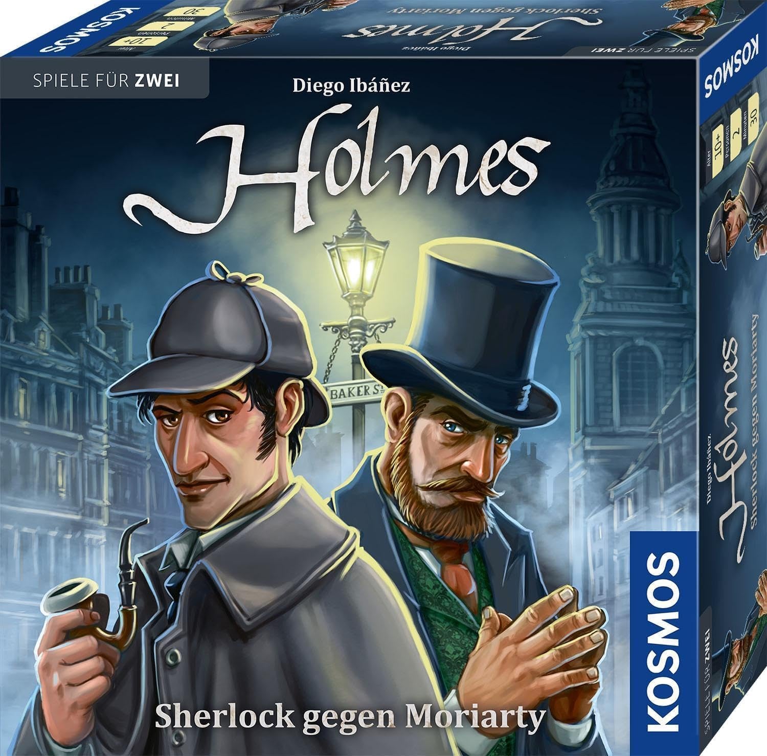 KOSMOS 692766 Holmes - Sherlock vs. Moriarty, Gioco per due giocatori, Gioco di Sherlock Holmes, Gioco da tavolo per esattamente 2 giocatori dai 10 anni in su, Gioco di strategia