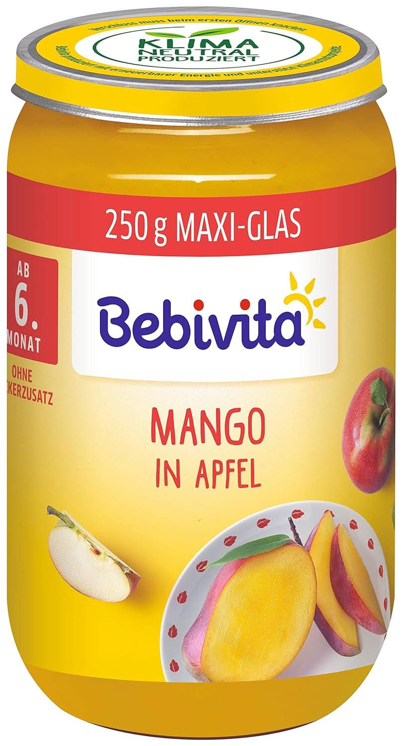 Mango in salsa di mele, confezione da 6 (6 x 250 g), media Mamma e Bambino Naty Shop