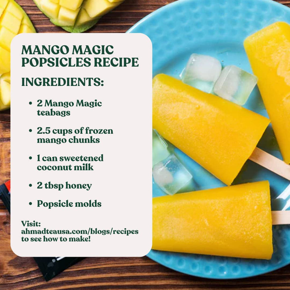 Ahmad Tea – Mango Magic | Ceai negru cu aromă de mango | 20 pliculețe de ceai de 2 g | Pliculețe de ceai cu bandă