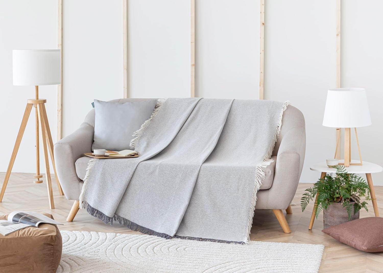 Copriletto multifunzionale, copriletto, copriletto, copridivano, Jarapas, tinta unita (180 X 260 cm, grigio scuro). Letti e coperte Besuche den Todocama-Store