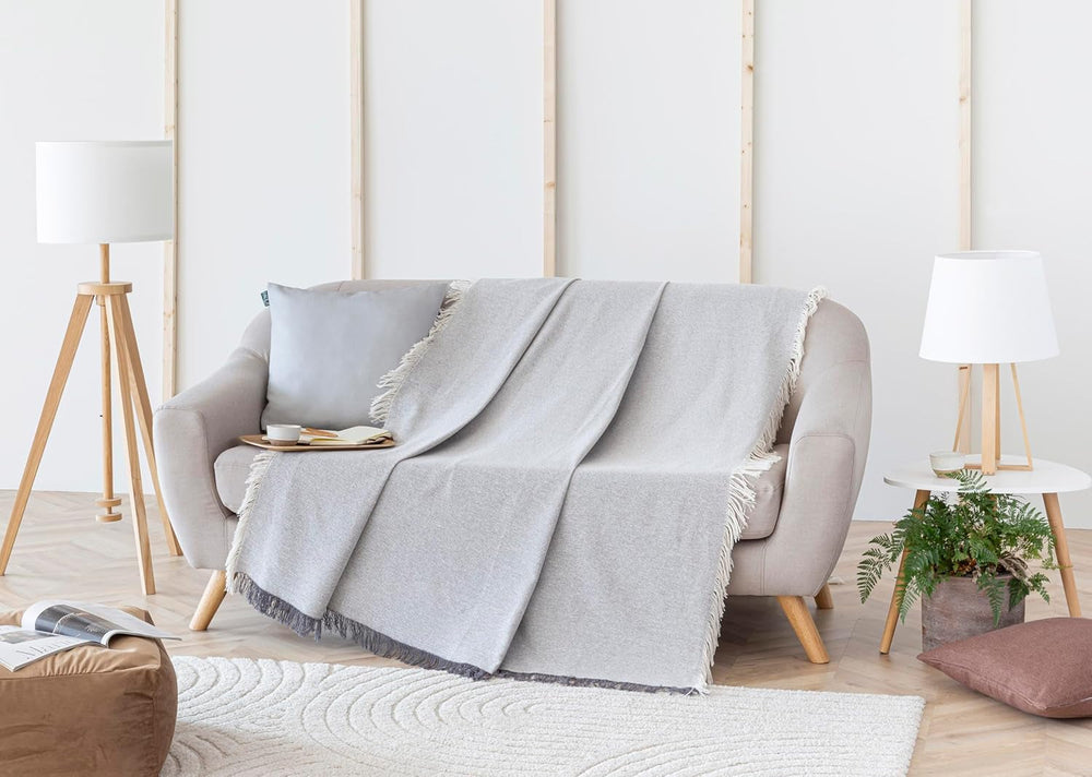 Copriletto multifunzionale, copriletto, copriletto, copridivano, Jarapas, tinta unita (180 X 260 cm, grigio scuro). Letti e coperte Besuche den Todocama-Store