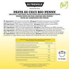 Penne Di Ceci Biologiche Italiane Pasta Proteica Con Farina Di Ceci Al 100% Biologica Ricca Di Fibre Vegana Senza Glutine Confezione Da 3 X 350g