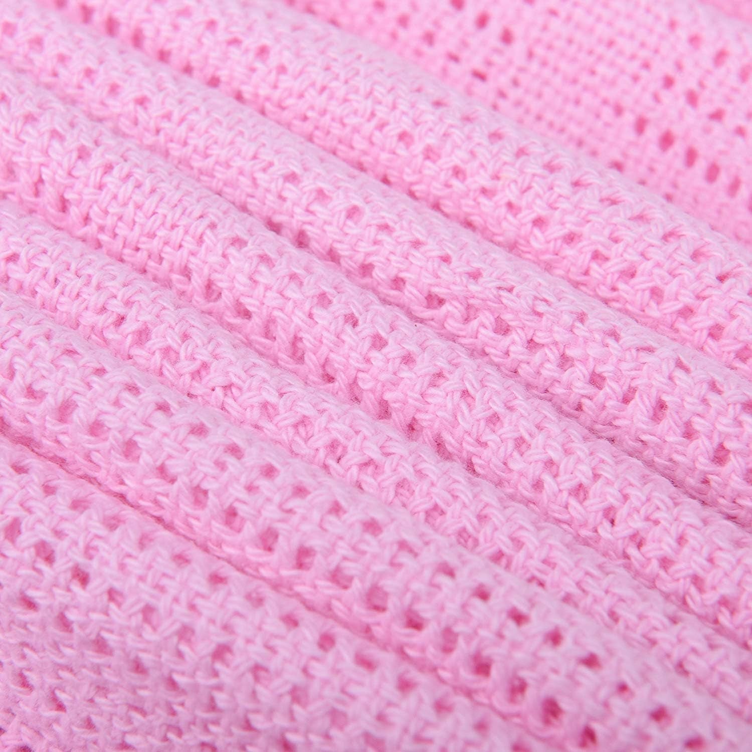 Family Bedding Coperta Cellulare Rosa per Letto Matrimoniale, Cotone, Copriletto Ampio, Reversibile, Leggera, Termica, Morbida, Coperta Cellulare Tradizionale, 230 X 230 cm Trapunte e Trapunte Naty Shop