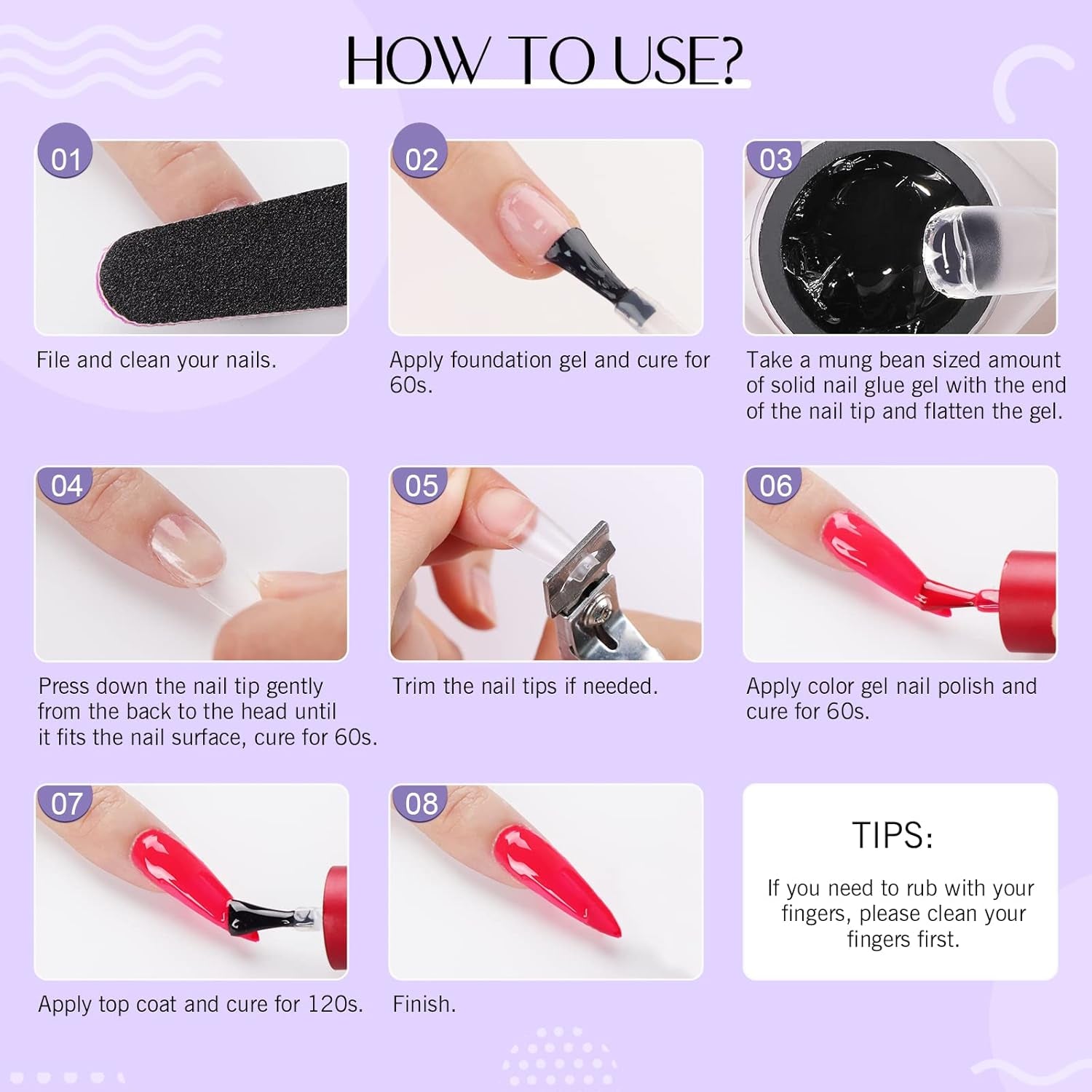 SAVILAND Fester Nagelkleber Gel: 30-Tage Lang Anhaltender Starker Nagelkleber Für Press on Nails Falsche Nagelspitzen 15Ml U V Nagelkleber 3D Gel-Nagelkunst-Kleber Für Verwendung Im Salon Zu Hause