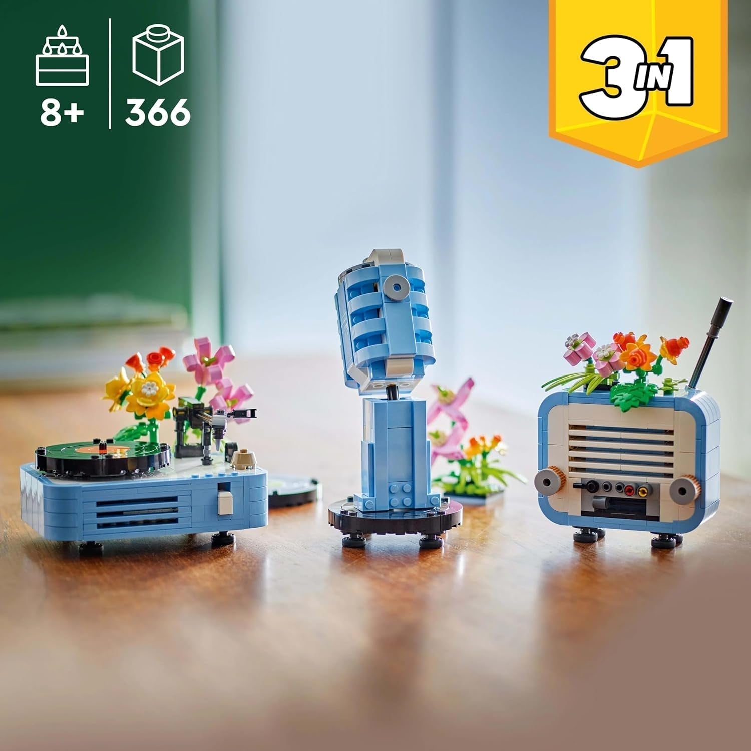 Lettore di dischi LEGO Creator 3In1 con fiori - giocattolo trasformabile in radio o microfono - giocattoli musicali per bambini - idea regalo creativa per ragazze e ragazzi a partire da 8 anni 31172 Set da costruzione Besuche den LEGO-Store