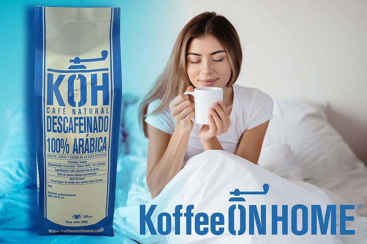 Entkoffeinierte Kaffeebohnen – 100% Arabica, Natürlich Geröstet, Wasserentkoffeiniert, 2 x 1kg Ganze Bohnen (2kg)