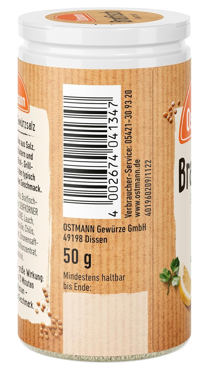 Ostmann Gewürze - Bratfisch Gewürzsalz | Nachfüllbare & Recyclable Verpackung | 50 g in Der Streudose