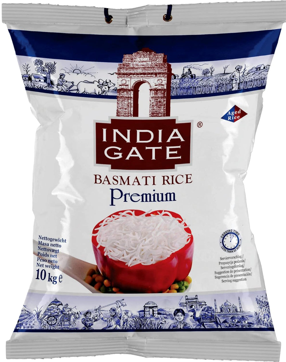 Riso Basmati Premium INDIA GATE – Riso aromatico a grana lunga fine proveniente dall'India, a grana lunga fine (1 x 500 g)