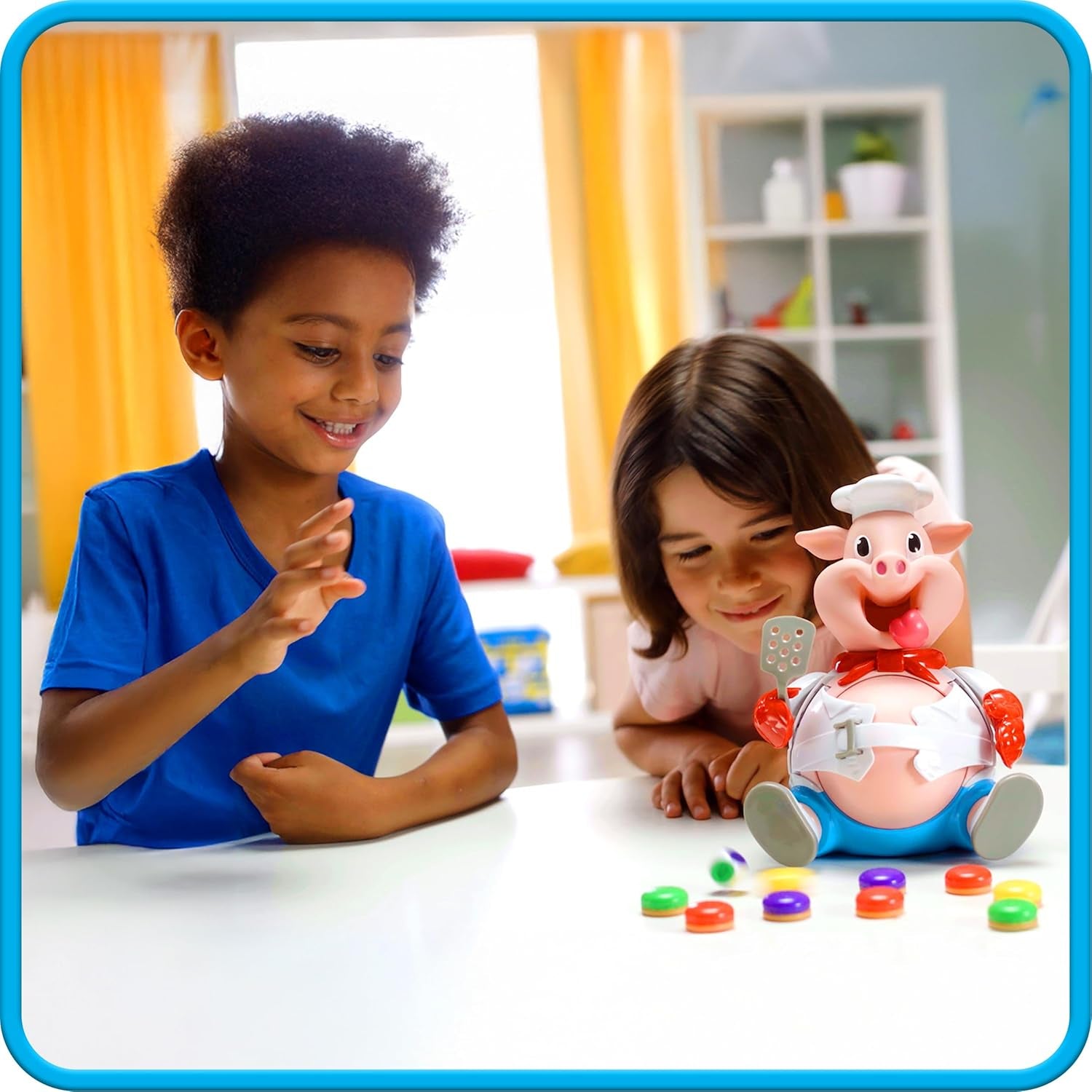 Pielea Porcului Goliat - Joc de societate distractiv pentru copii, de la 4 ani în sus, Hrănește purceii și evită să le explodeze burțile, joc de petrecere pentru 2-6 jucători, distracție cu prietenii și familia