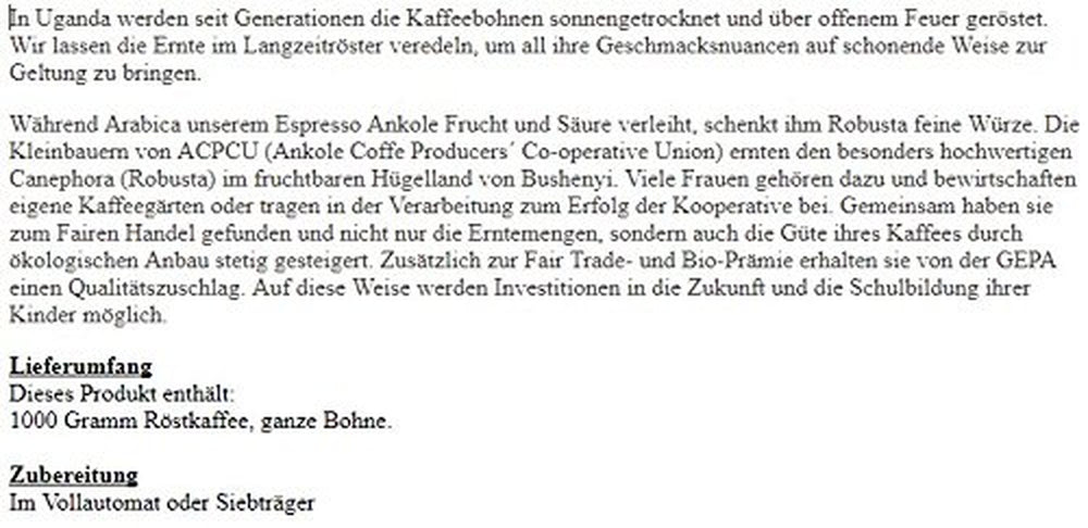 Espresso organic Ankole, boabe întregi, 1000 g, pachet de 4