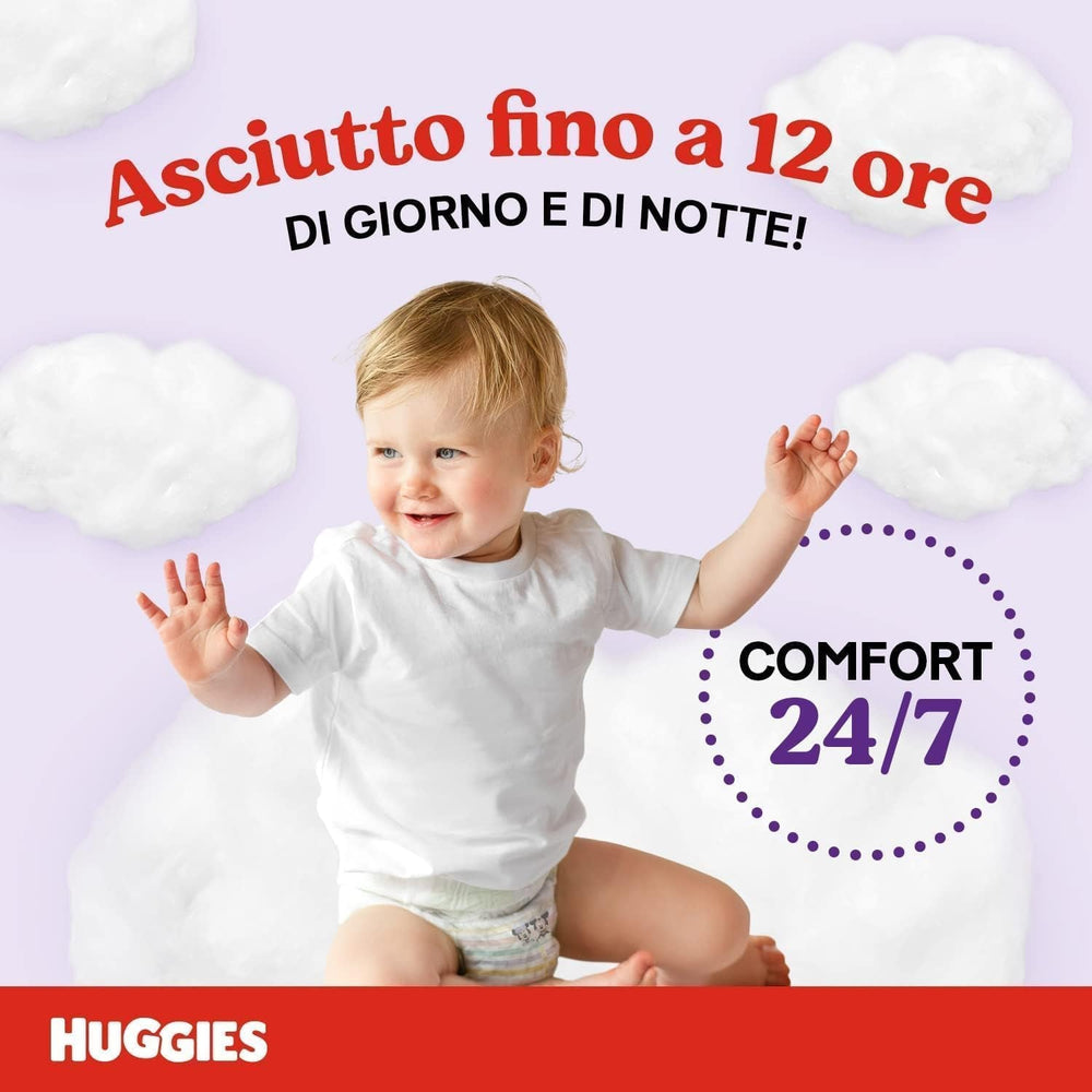 Huggies Ultra Comfort, Scutece-chiloți, Mărimea 5 (12–17 kg), Pachet de 68 de scutece-chiloți