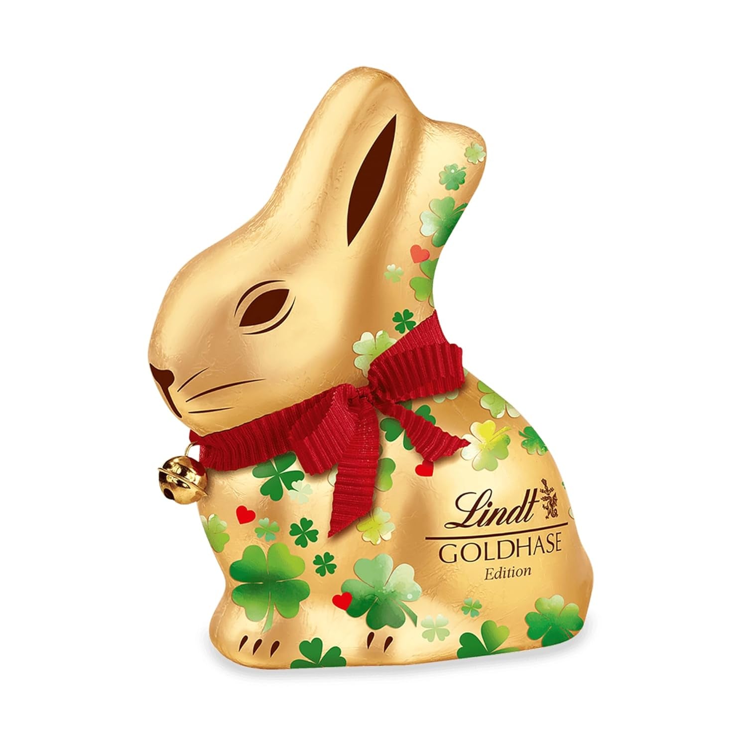 Lindt Chocolate Gold Bunny Edizione Portafortuna | 100 g| Cioccolato al latte dorato con motivo portafortuna pasquale | Cioccolato pasquale | Regalo di cioccolato | Coniglietto di cioccolato | Coniglietto di Pasqua