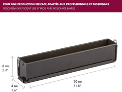 | Pastetenform Lang | Glatt (Mini) | Antihaftbeschichtet | Springform | Hebeboden | 30 x 4 x 6 cm | Für Pasteten und Aufläufe | Bis 250°C Geeignet
