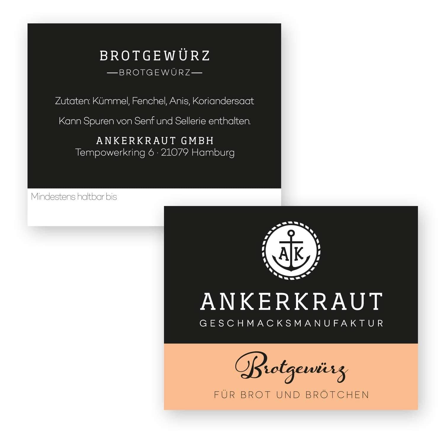 Ankerkraut, condiment pentru pâine Hamburg, amestec de condimente pentru pâine pentru coacerea pâinii și a rulourilor, 70 grame Bucatarie Naty Shop