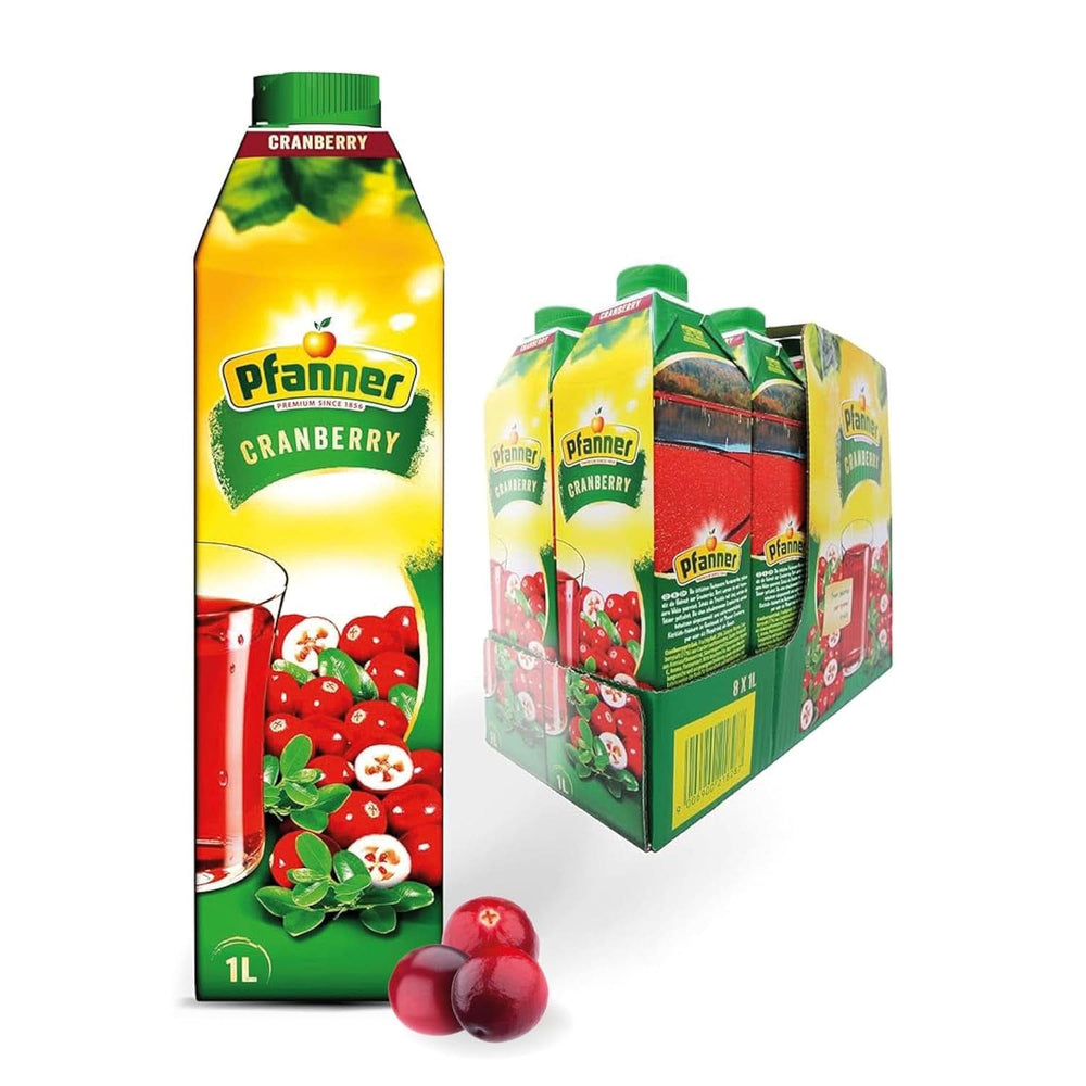 Pfanner Nectar de fructe cu căpșuni (8 X 1 litru) - 30 % conținut de fructe - băutură de căpșuni Naty Shop Merișoare