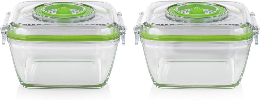 Set de recipiente din sticlă pentru păstrarea alimentelor Princess cu sigilator de vid portabil - inclusiv pompă de vid electrică, cablu de încărcare USB, 2 recipiente pentru gătit și alimente, 2 capace fără BPA, 492985 Cutii depozitare alimente Naty Shop 2X borcane de sticlă de 0,7 litri