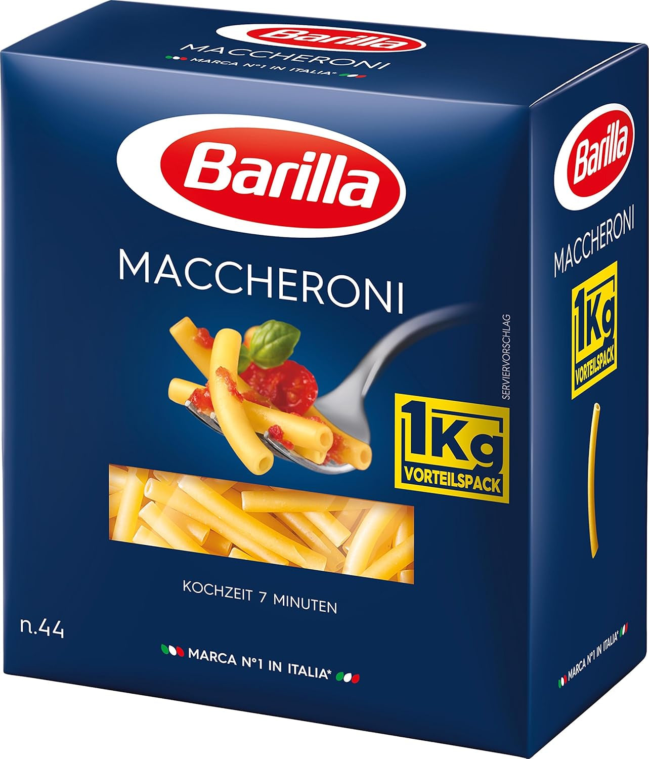 Pasta di semola di grano duro Barilla Maccheroni n. 44 – Confezione da 1 (1x1kg)