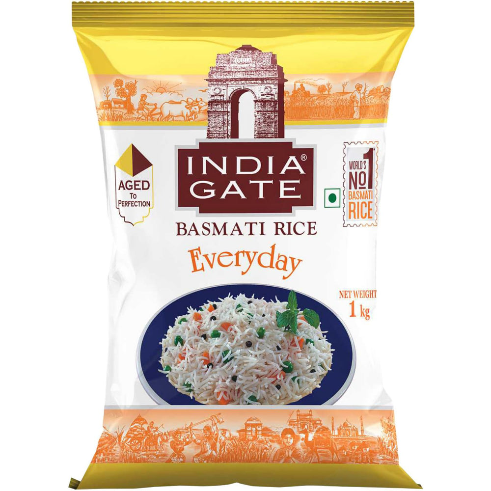 INDIA GATE Riso Basmati Premium – Riso fine a grana lunga, aromatico proveniente dall'India, a grana lunga fine (1 x 5 kg)