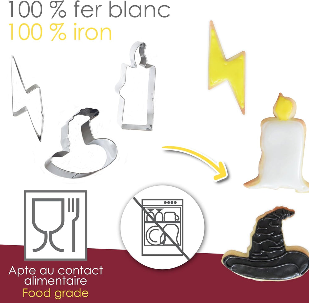 ScrapCooking – Găleată cu 16 Forme Magiciene pentru Biscuiți – Forme Metalice pentru Biscuiți – Forme pentru Torturi Mici – Magie, Idee de Cadou pentru Coacere, Zi de Naștere Magică – 2029, Metalice