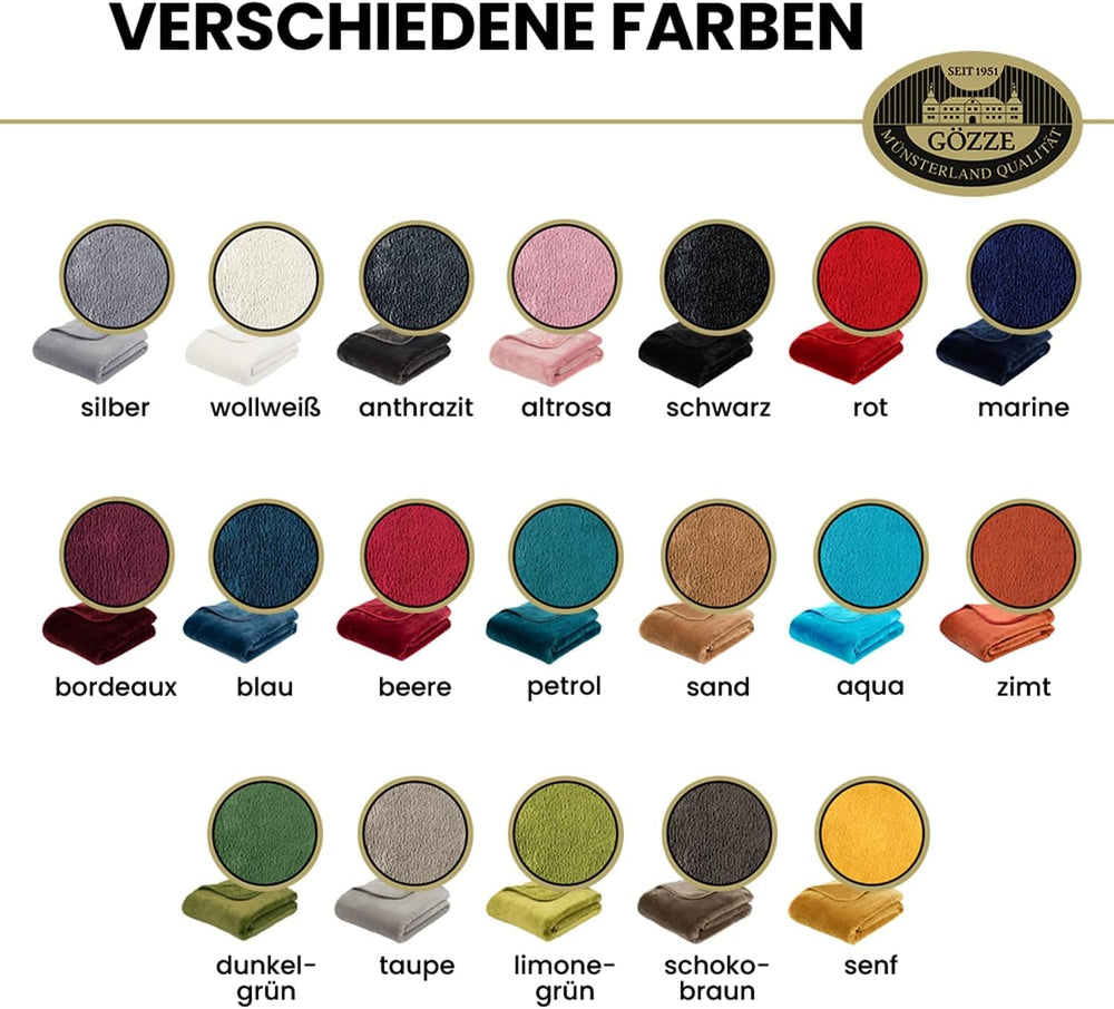 Gözze - Comoda coperta Premium Cashmere-Feeling, 500 G/M², 180 X 220 cm - senape Letti e coperte Besuche den Gözze-Store