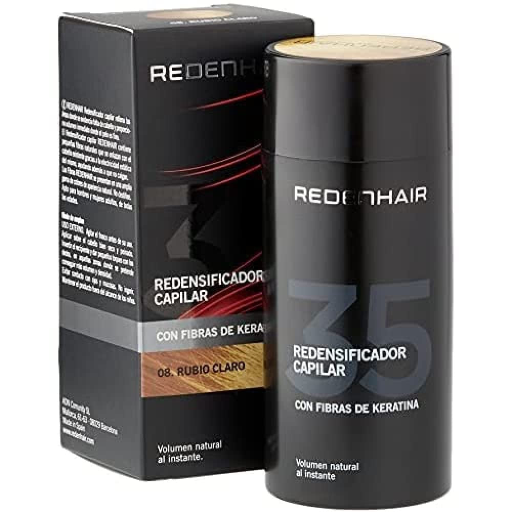 Redenhair Hair Restorer - Microfibre de păr cu keratină - rezistente la ploaie, vânt și transpirație - soluție pentru alopecie Ingrijire par Naty Shop Redensificator pentru păr de culoare blond deschis