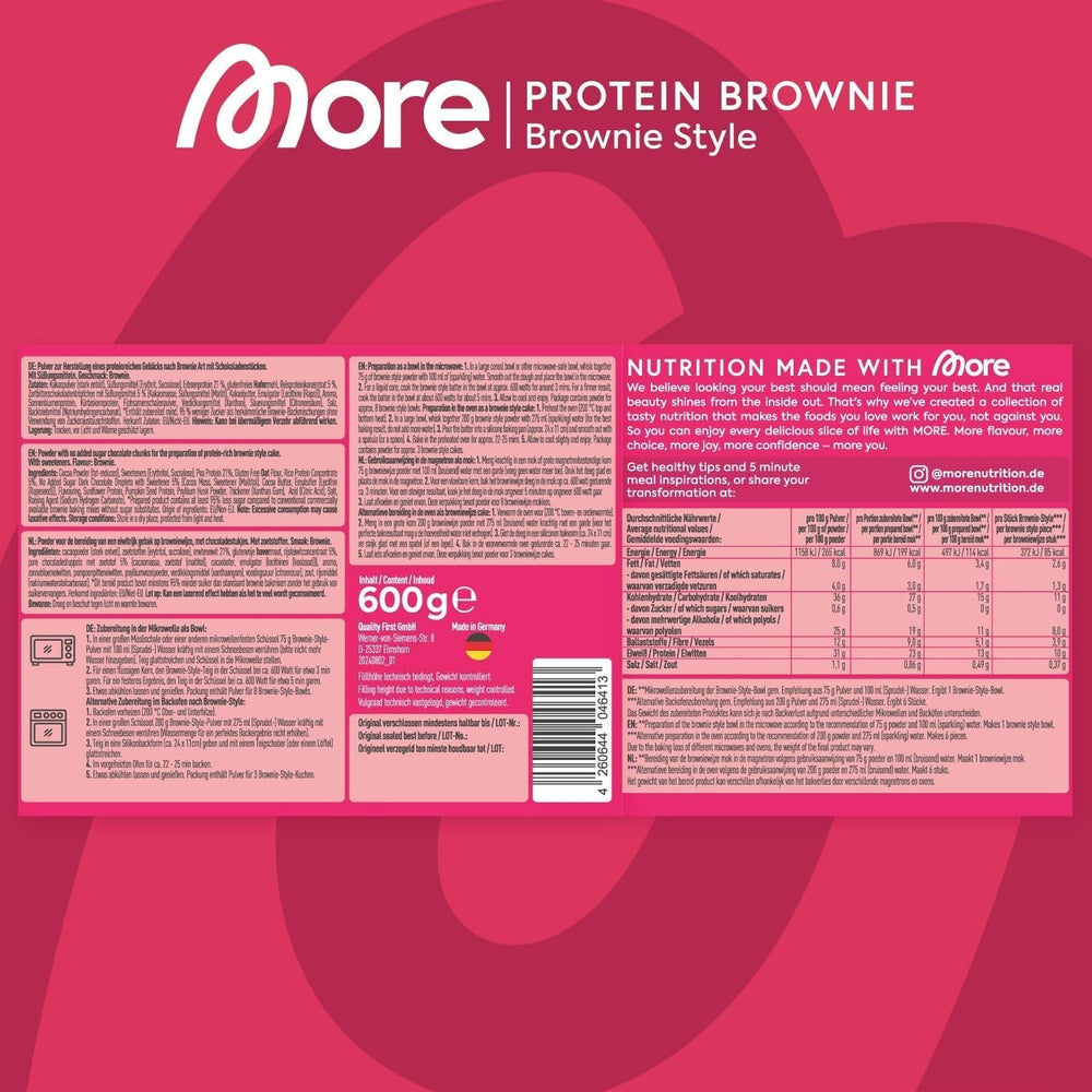 ALTRO Brownie Proteico, 600G, Vegan Backmischung Für Brownies Mit Der Extra Portion Protein, Geprüfte Qualität - Made in Germany Miscela per dolci e cucine Naty Shop