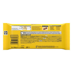 Nestlé NUTS, barrette di cioccolato alle nocciole con ripieno di caramello, nocciole intere e deliziosa crema caramellata, ricoperte di cioccolato al latte, 1 confezione (5 x 30 g)