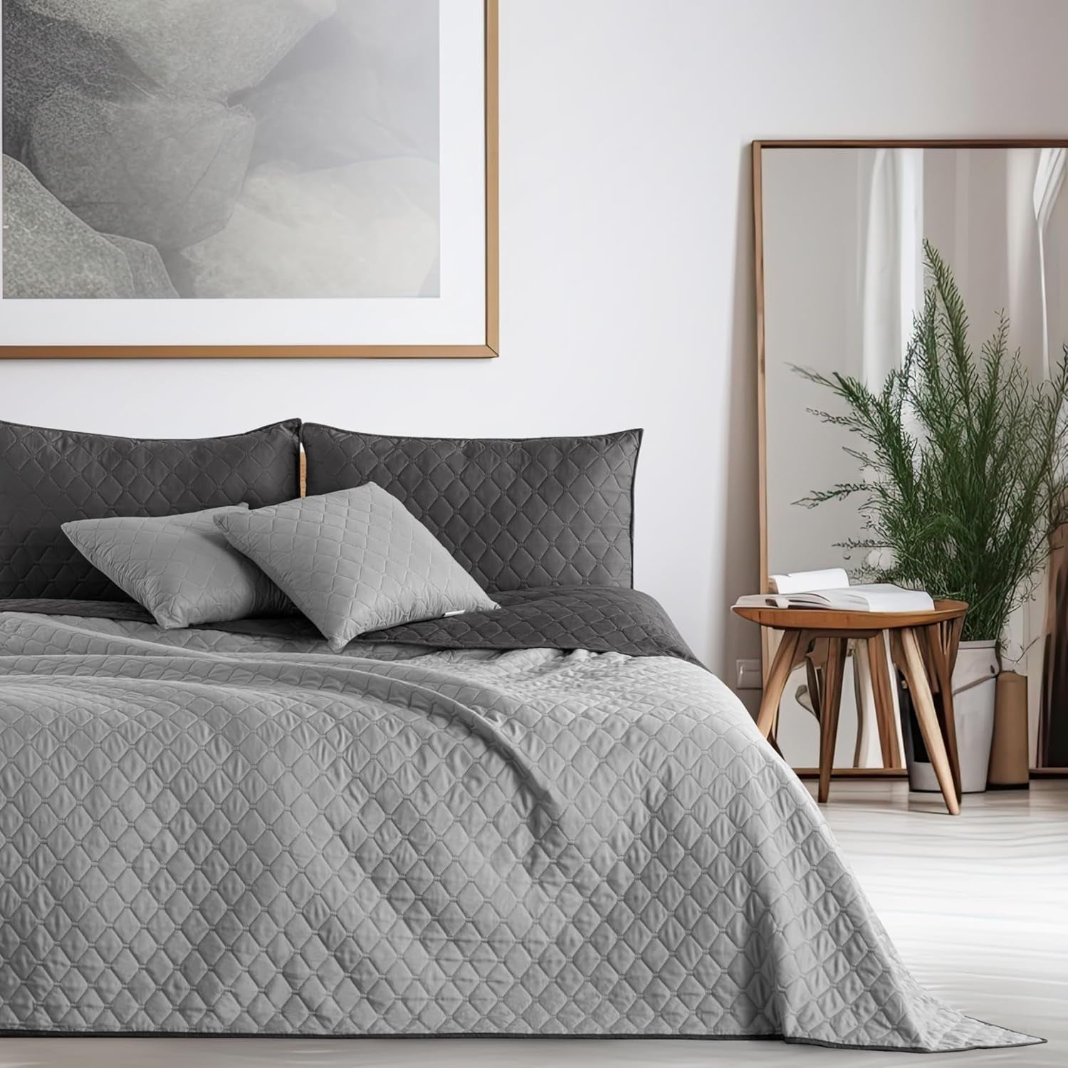 Decoking Copriletto 200 X 220 Cm Grafite Antracite Grigio Argento Copriletto double face di facile manutenzione Axel Beds and Blankets Besuche den DecoKing-Store