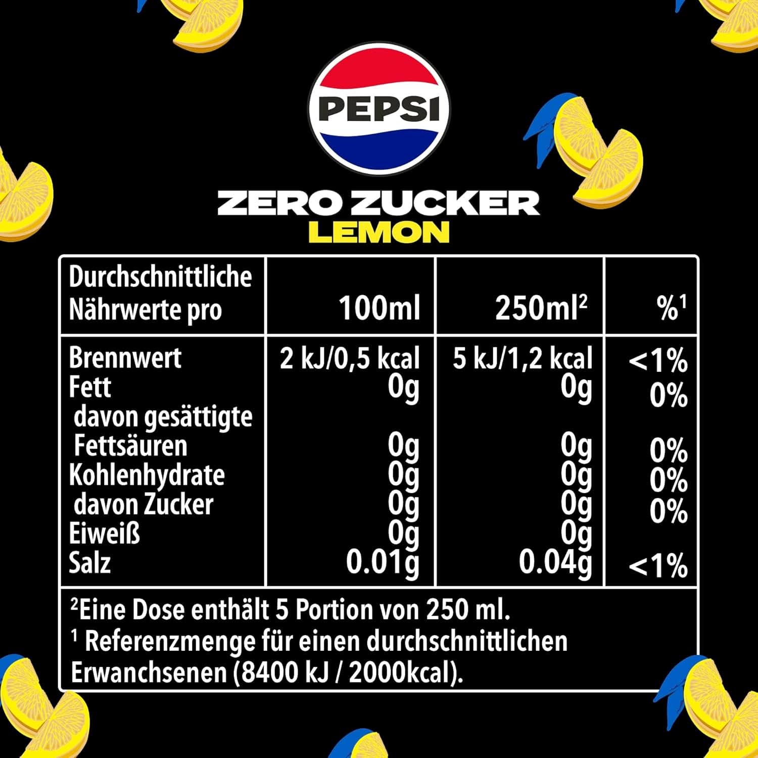 Pepsi Zero Sugar Lemon, la bevanda analcolica senza zucchero di Pepsi al gusto di limone, set 6 x 1,25 litri Naty Shop