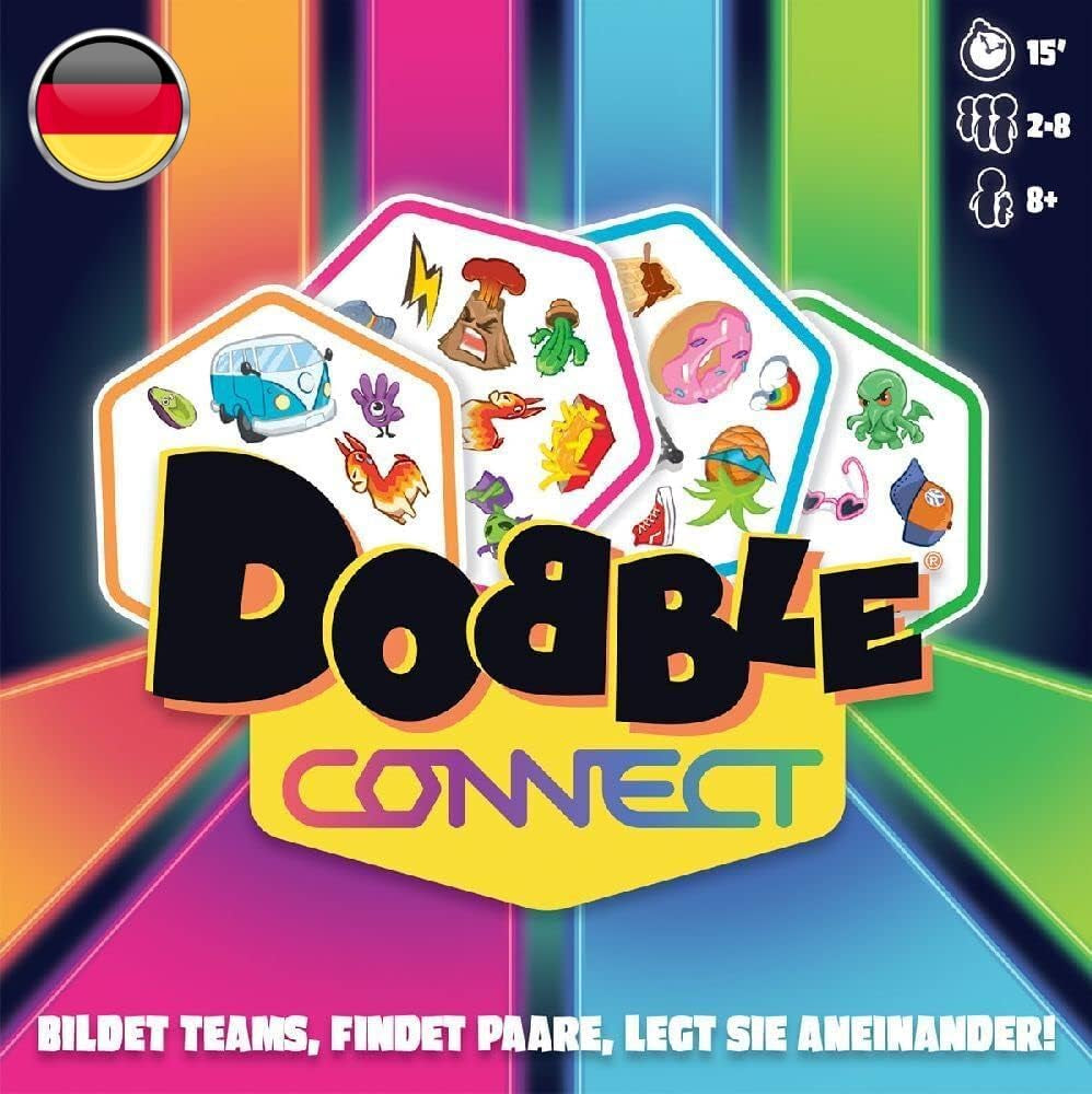 Dobble Bundesliga, gioco per famiglie, gioco di carte, 2-8 giocatori, dai 6 anni in su, 15 minuti, tedesco