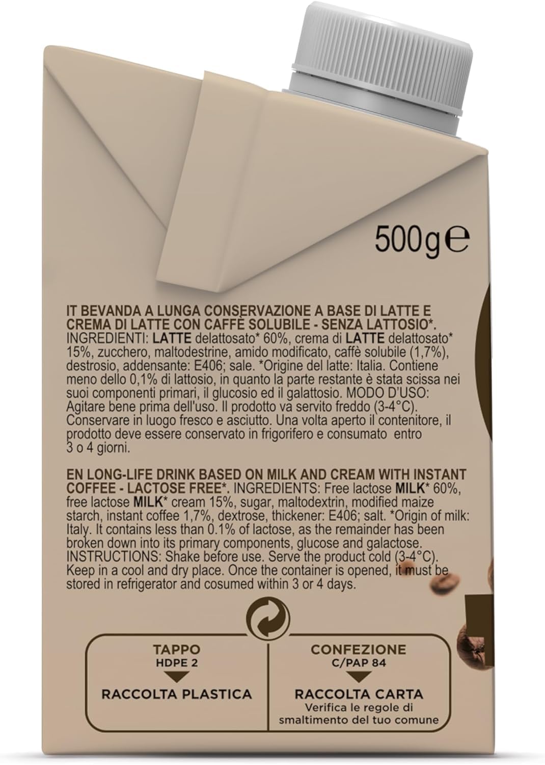 Gimoka Crema Caffè Latte Senza Lattosio Senza Glutine Senza Conservanti