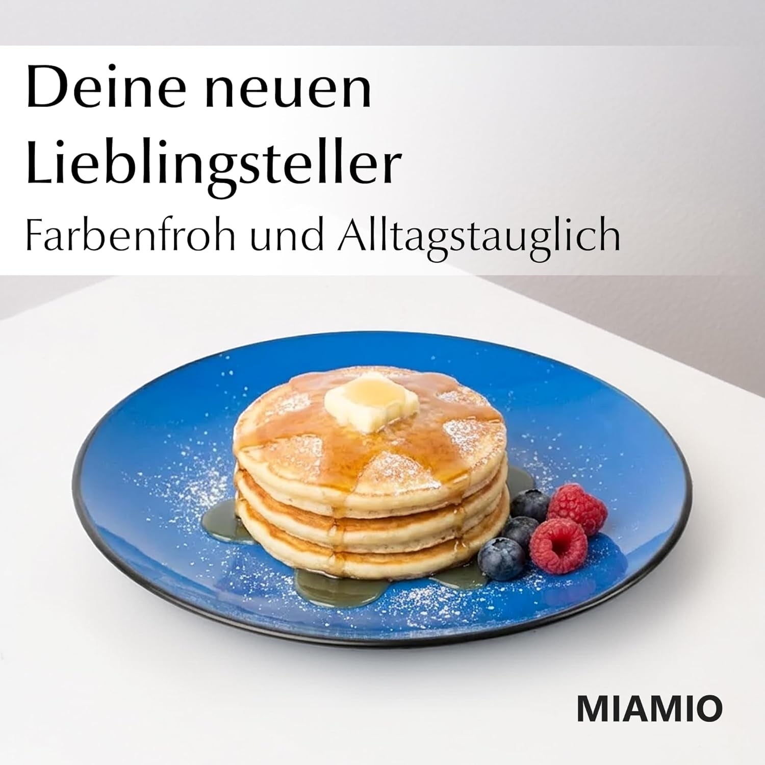 MIAMIO – Set de 6 farfurii/farfurii de cină din gresie ceramică - Colecția Le Papillon (Colorate, Farfurii mici (6x))