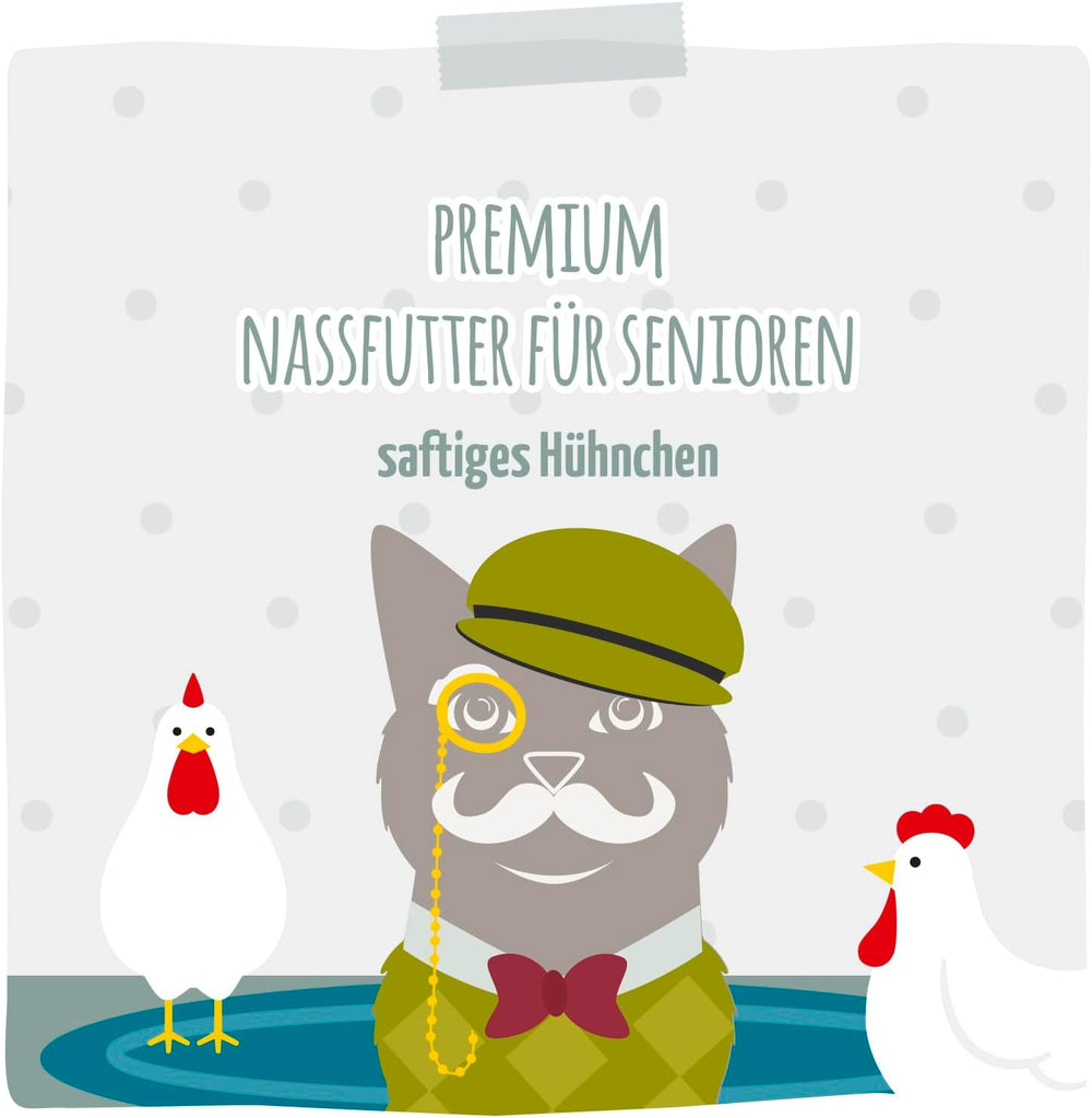 MjAMjAM - Hrană umedă premium pentru pisici - Senior - pui suculent, pachet de 6 (6 x 400g), fără cereale