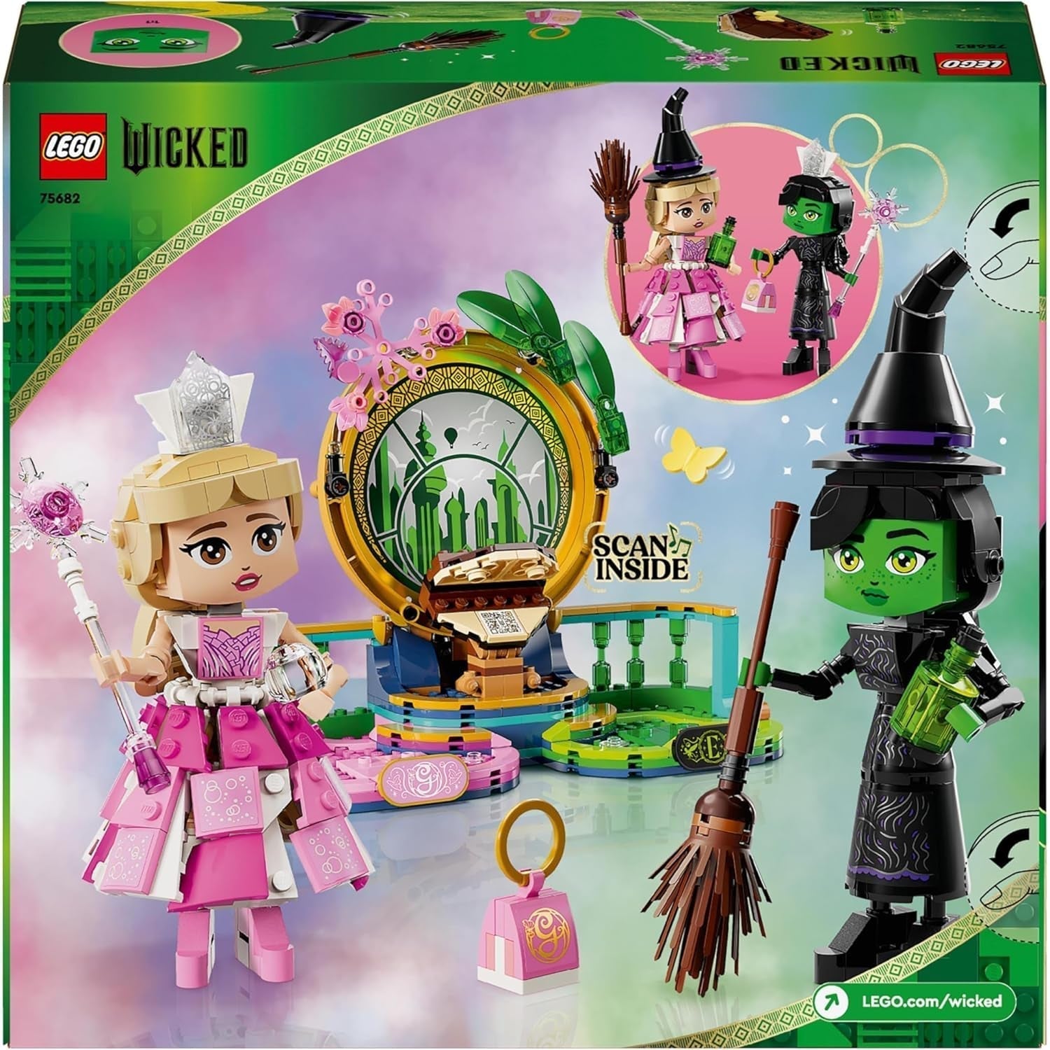 Bambole LEGO Wicked Elphaba e Glinda - personaggio da collezione delle streghe di Oz - regalo creativo per ragazze sopra i 10 anni e fan del film - 75682 Set da costruzione Besuche den LEGO-Store