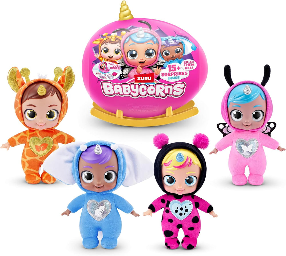 Păpuși magice Babycorns Seria 1 Mică (Skylar) de ZURU, Surpriză, Despachetare, Fetiță, Păpușă