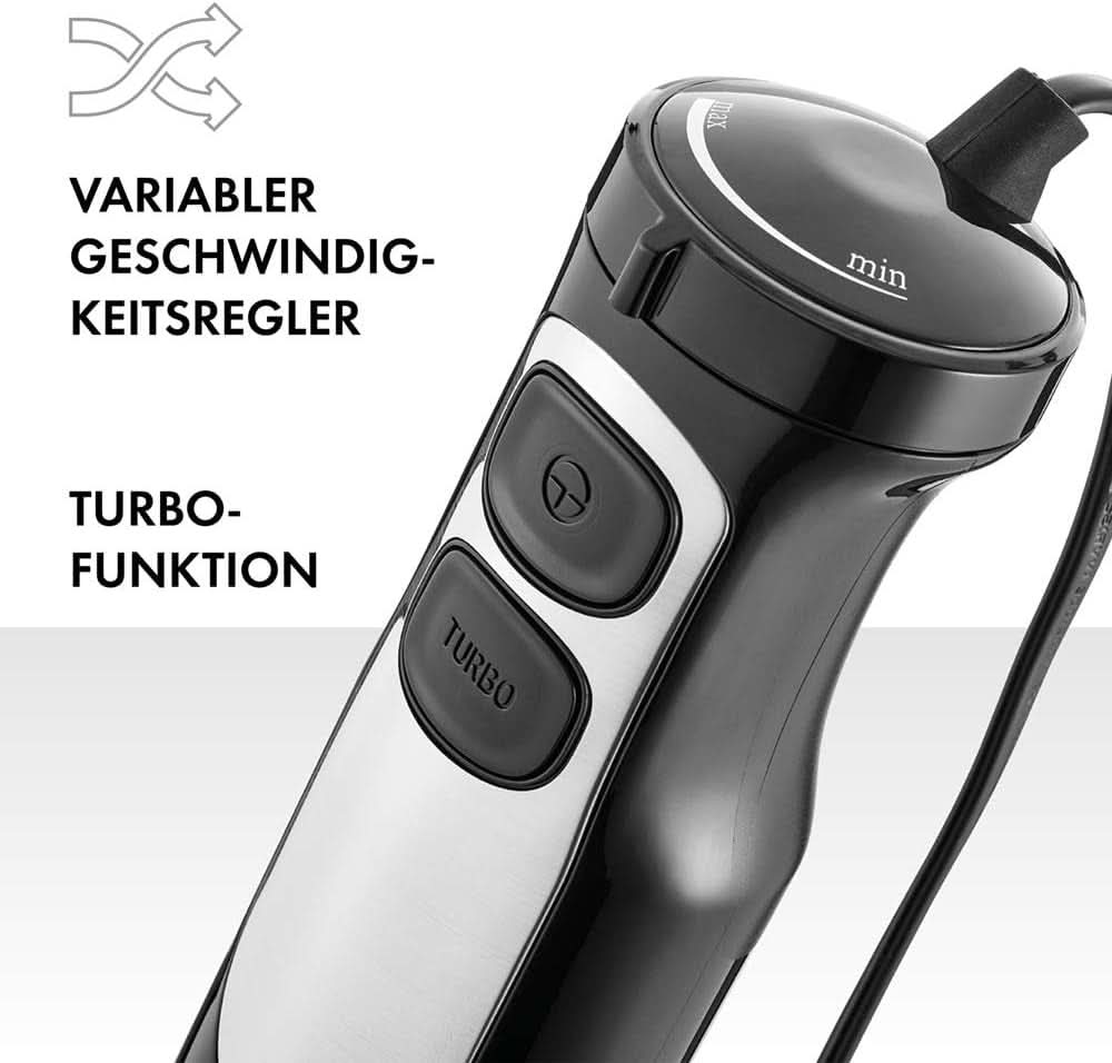 ZWILLING Robot da cucina, Inkl. Becher da 600 Mess, 550 Watt, Acciaio inossidabile 18/8, Edelstahl/Schwarz Madre e bambino Naty Shop