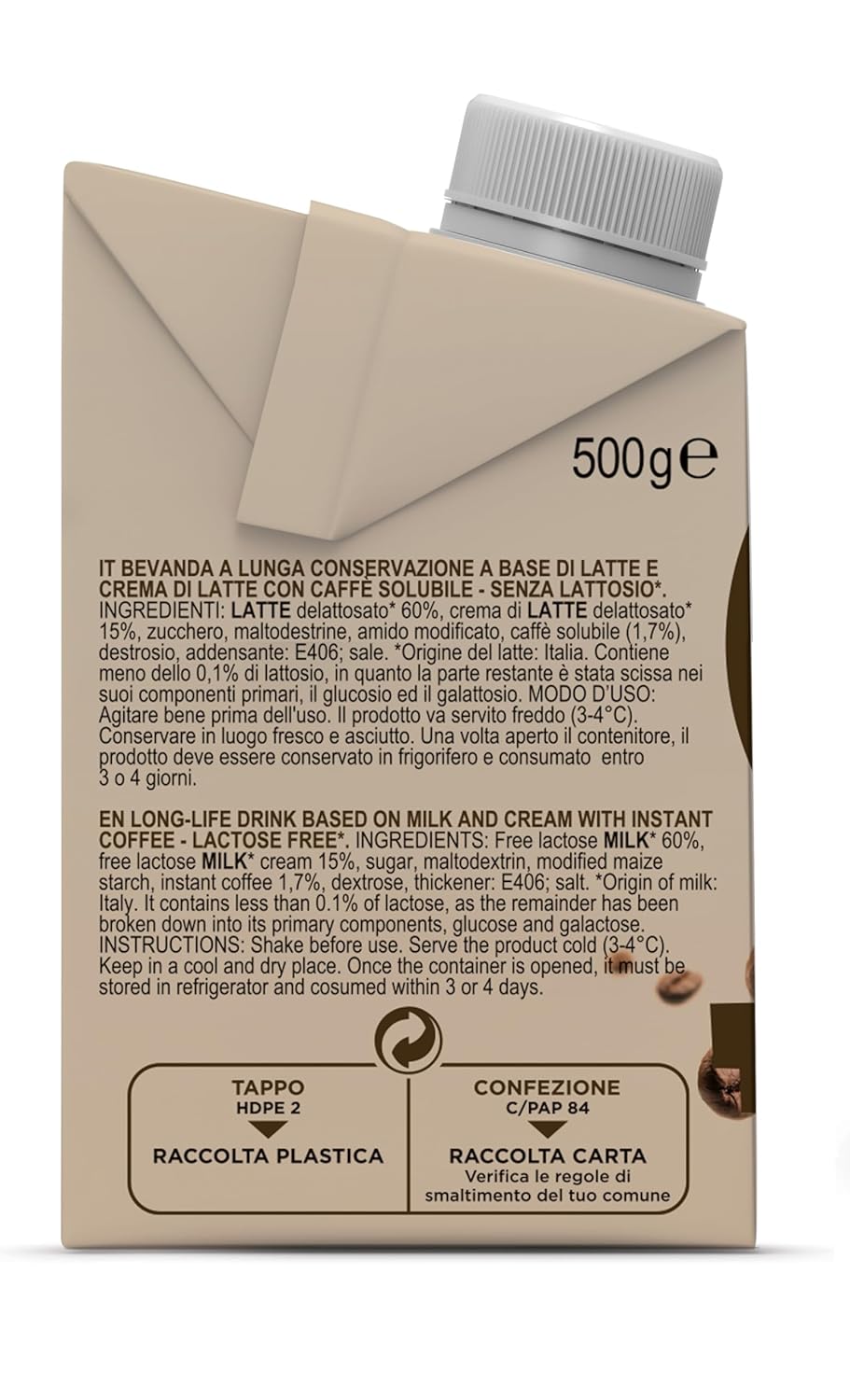 Gimoka Crema Caffè Latte Senza Lattosio Senza Glutine Senza Conservanti