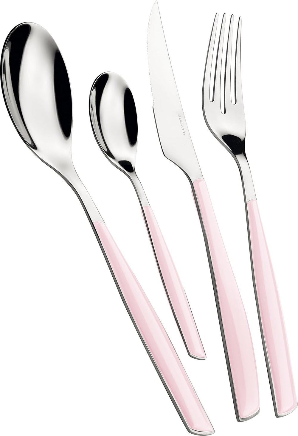 BUGATTI Glamour, Set Posate per 6, 24 Pezzi Acciaio Inossidabile 18/10 Naty Shop Lotus Pink