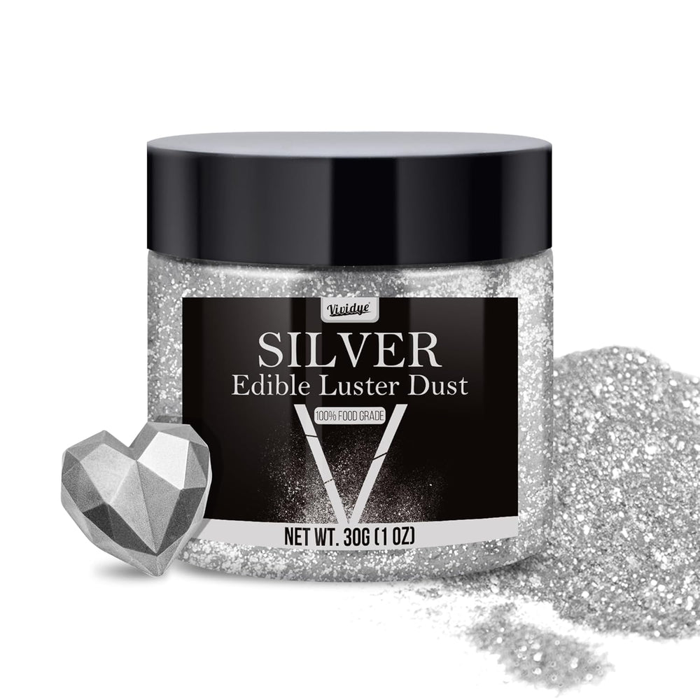 Glitter comestibil, praf, diverse culori, 30 grame Naty Shop Argintiu