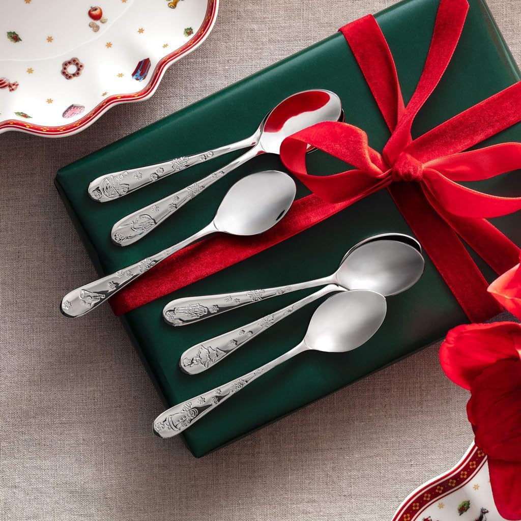 Villeroy & Boch - Toy'S Delight set cucchiaini caffè 6 pezzi Silver Platinum, lavabili in lavastoviglie Kitchen Naty Shop