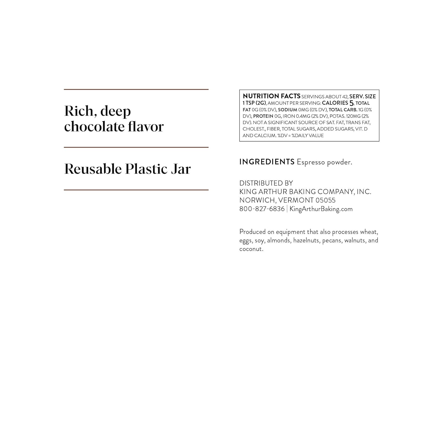 Polvere Espresso King Arthur - Sapore Intenso Di Caffè Nelle Torte