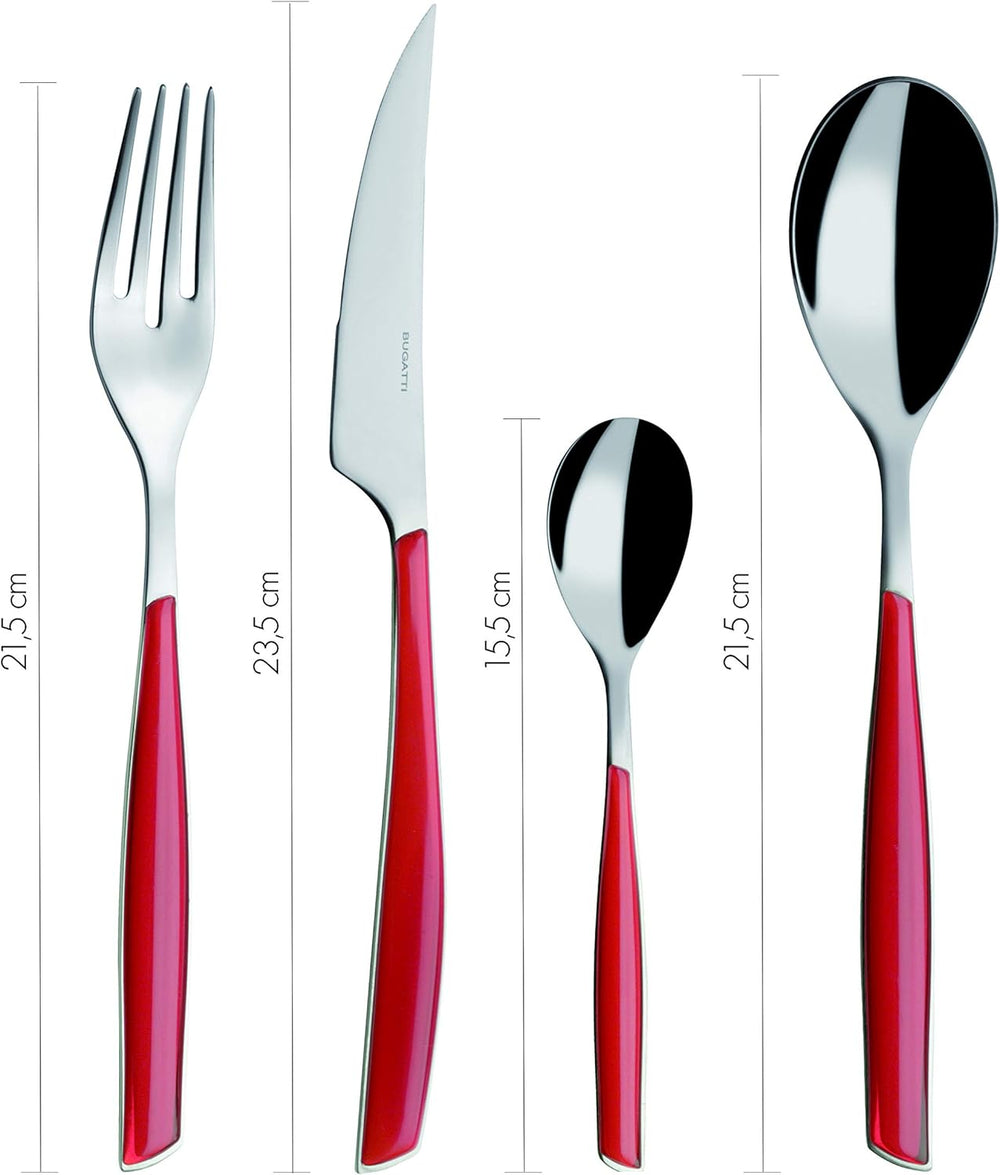 BUGATTI, Glamour, Servizio Posate per 6, 24 Pezzi Acciaio Inox 18/10 Naty Shop