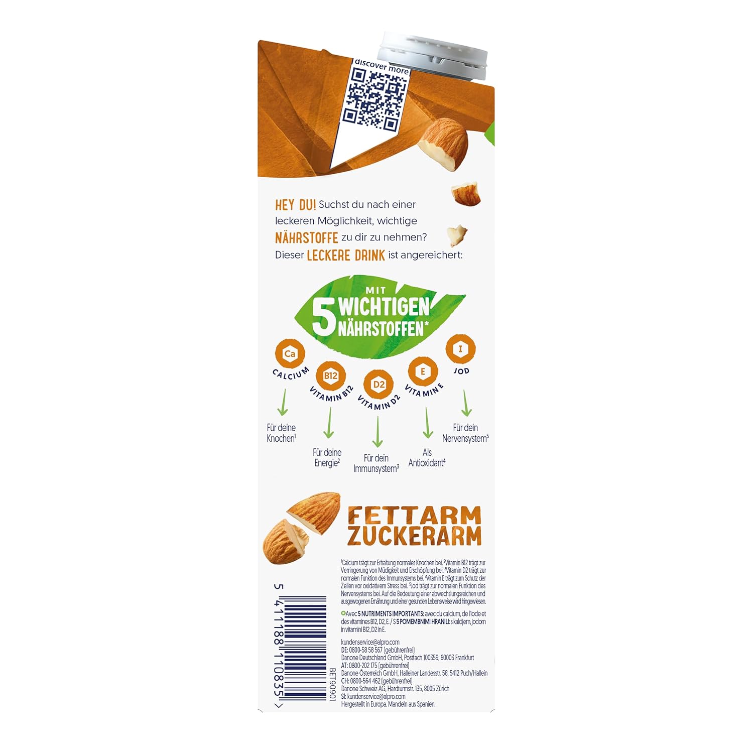 Alpro Mandeldrink Senza Zucchero - Fonte Di Calcio E Vitamine