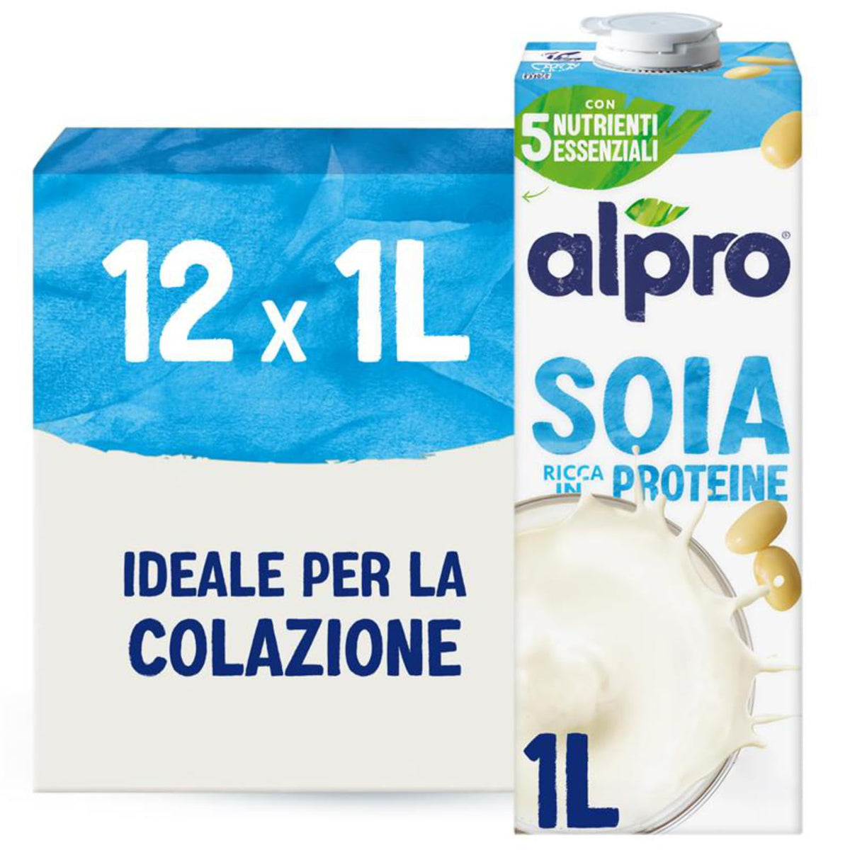 Alpro Soia Drink Natural 12x1L - Zero lattosio, senza glutine